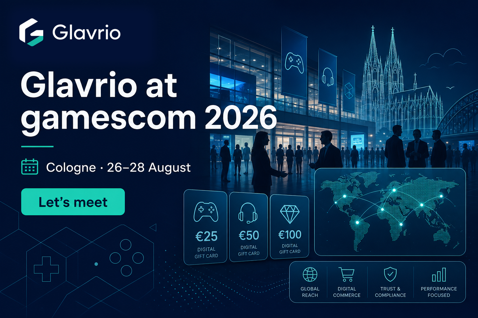 Glavrio at gamescom 2026 in Cologne, 26–28 August